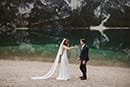 bride and groom first look in the middle of nature's best- Dolomites Elopement