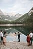bride and groom's wedding ceremony in the beauty of Italy- Dolomites Elopement
