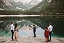 bride and groom in their wedding ceremony- Dolomites Elopement