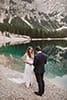 bride crying while listening to the groom's vow- Dolomites Elopement