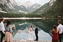 bride and groom in their wedding ceremony- Dolomites Elopement