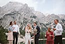 bride and groom happily in the moment after their wedding ceremony- Dolomites Elopement