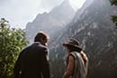bride and groom in the big rocky mountains- Dolomites Elopement