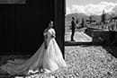 bride and groom first look in their bridal wedding details- Queenstown Wedding